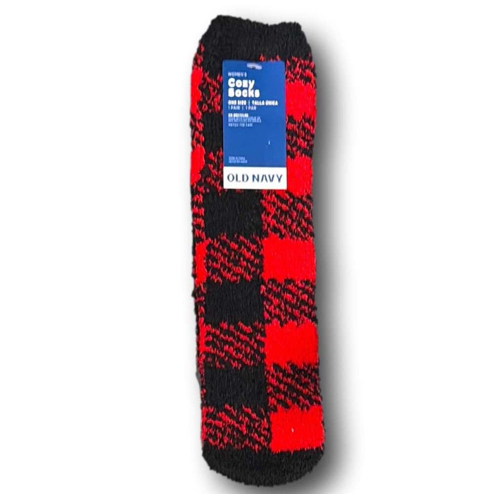 3/$15 Red & Black Plaid Christmas Holiday Funny Cozy Fashion Socks - NWT